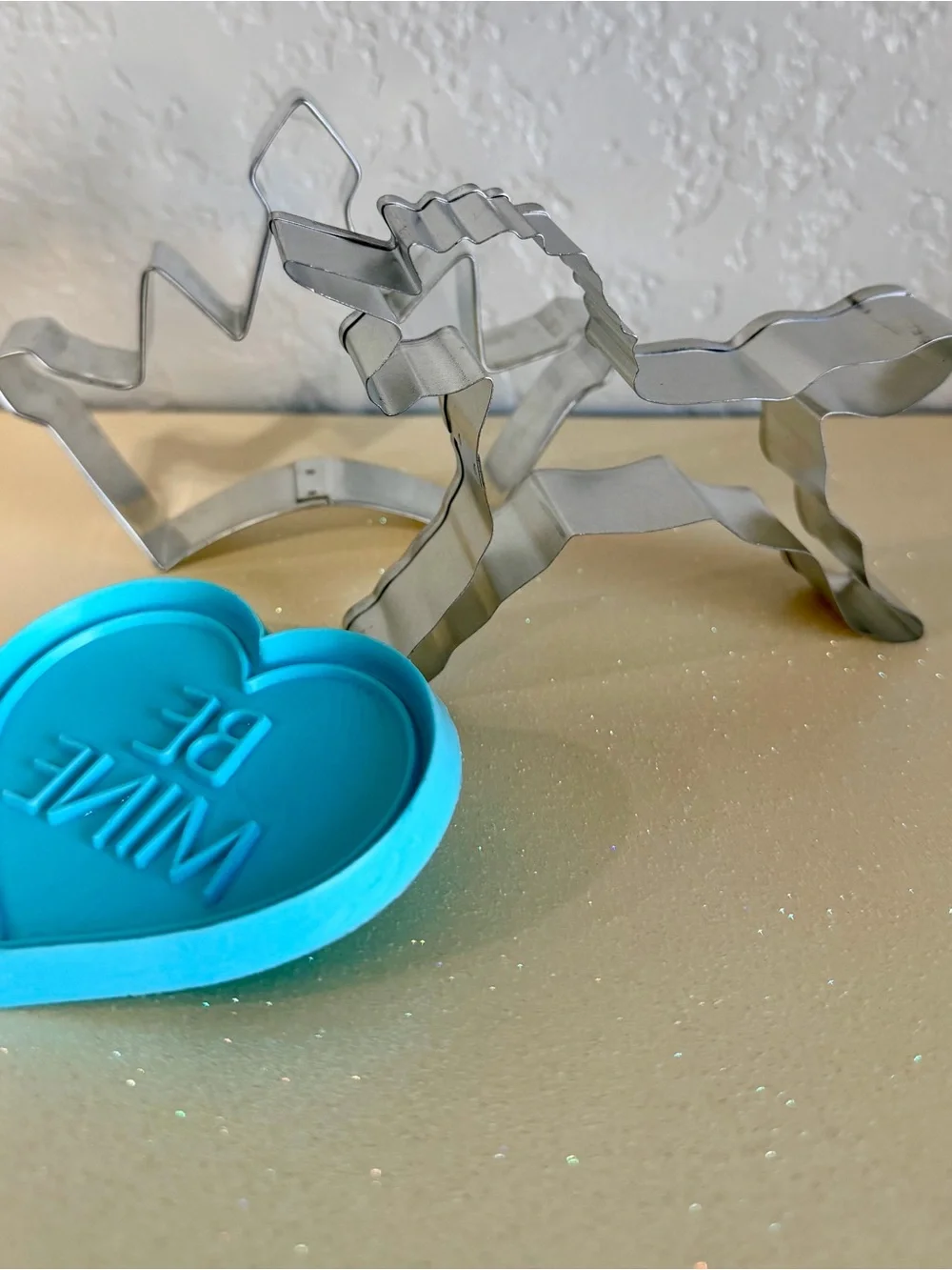 Unicorn Crown & Vintage Be Mine Heart Cookie Cutter Set